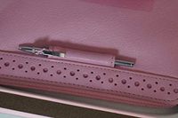 Cross Limited Edition Rose Pink with Cross Signature Perforated Detailing Breast Cancer Awareness Italian Full Grain Leather Purse with Pen