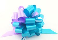 Bridal Shower Decor Pull Bows - 6" Wide, Set of 6, Turquoise & Lavender, Baby Gender Reveal Party Decorations, Easter Gift Baskets, Valentine's Day Decoration