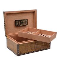Lxc Cedar Cigar Moisturizing Box Veneer Parquet High-Gloss Paint Box Cigar Humidor Set Portable