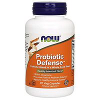 NOW Supplements, Probiotic Defense, Probiotic Blend in a Whole Food Base with 1 Billion Organisms, 90 Veg Capsules
