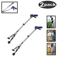 [New Version]2 Pack Foldable Reacher Grabber Tool, Long 32" Foldable Extender Gripper Tool, Suction Cups for Precise Work, Claw Trash Garbage Picker,Garden Nabber, Mobility Aid Pick Up Tool
