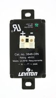 Leviton 3848-DIN 48 Volt DC, 2-Pole, 2-Wire, Equipment Cabinet SPD Surge Protective Device, Wired-In Module, Black