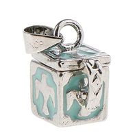 Geometric Cubic Urn Pendant Locket with Bird Pattern Bail Clasp Pendant