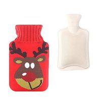 ÔNBAY Durable Safe Leakproof Soft Hot Water Bottle Bag with Print Cover Hot Water Bottles