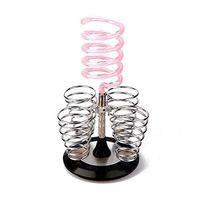 LIUCS Hairdryer Holder Rack Desk Organizer Salon Beauty Hairdresser Barber Rack Accessory Tool Modern Acrylic Spiral Spring Design A, Pink