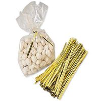 Bright Sun 25 pcs Gold Metallic Cellophone Ties 6" #CCMN