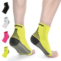 Rymora Plantar Fasciitis Sock Foot Compression Sleeves for Women/Men (Pair, Fluo, L)