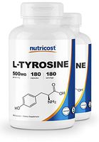 Nutricost L-Tyrosine 500mg, 180 Capsules (2 Bottles)