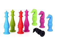 Silicone Chewable Pencil Toppers 8 Pack - FDA-approved Safe King and Horse Shaped - Perfect for Baby Teething, Children's Pencil Toppers Decoration, Therapy Toys, Chewy Tubes, Fidgets, Oral Motor Chew