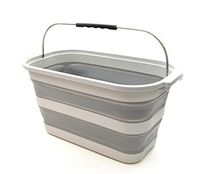 SAMMART 23.8L (6.2Gallon) Collapsible Rectangular Handy Basket/Bucket (Grey)
