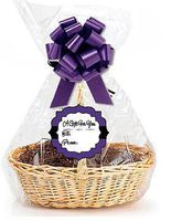 Purple 2Pack Designer Cello Bags/Tags/Bows Cellophane Gift Basket Packaging Bags Flat 18" x 30"