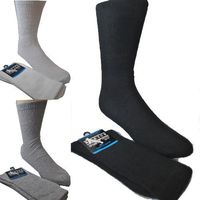 Basics Diabetic Crew Socks 1 Dozen Size 9-11, 10-13 (10-13, White)