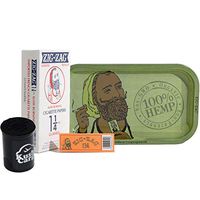 Zig Zag Green Rolling Tray with Zig Zag Orange 1 1/4 Rolling Papers (Full Box - 24 Packs)