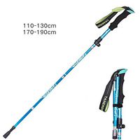 AKDSteel Climbing Aluminum Alloy Folding Walking Cane Telescopic Ultra-Light Outdoor Stick Sky Blue Long Section