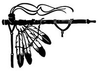 Native American Indian Peace Pipe - Sticker Graphic - Auto, Wall, Laptop, Cell, Truck Sticker for Windows, Cars, Trucks