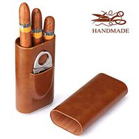 3-Sticks Portable moisturizer Cigar Case Imported Cedar Wood Lined Cigar humidor Cigar Cutter Stainless Steel