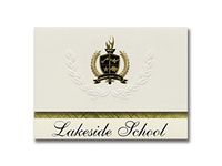 Signature Announcements Lakeside School (Granite, OK) Graduation Announcements, Presidential style, Basic package of 25 with Gold & Black Metallic Foil seal