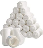 Gauze Bandage Rolls w/Tape (24-Pack) 2-in Wide Stretch Bandage Roll - 4yds Rolled Gauze Wrap - Gauze Bandage Wrap - Wrapping Gauze Rolls - White Cotton Bandage Wrap Supplies - Rolled Gauze Bandages
