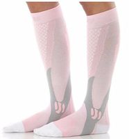 Compression Socks - Premium Design for Men and Women Everyday Use Running Pregnancy Flight & Travel Nursing Best Athletic Fit - Boost Stamina Circulation & Recovery (Pink/Gray/White, XX-Large)