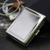 QLIGHA Metal Cigarette Case for Men Hold 20 Ordinary Cigarettes Ultra-Thin Portable Anti-Pressure Automatic Cover Cigarette Box