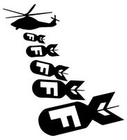 F Bomb Helicopter Military - Sticker Graphic - Auto, Wall, Laptop, Cell, Truck Sticker for Windows, Cars, Trucks