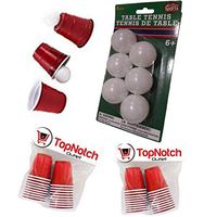 Beer Pong - Mini Red Solo Cups (40) - Take This Beer Pong Challenge (6) Beer Pong Balls - Beer Pong Cups