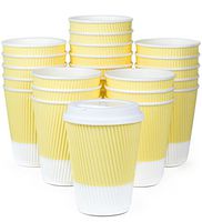 Premium Disposable Coffee Cups With Lids - (90) Durable 12 oz To Go Coffee Cups With Tight Resealable Lids Prevent Leaks! Sturdy, Insulated For Hot Beverages. Will Not Bend With Heat Or Burn Fingers!