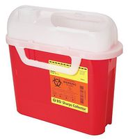 BD Medical Systems 305444 Sharps Collector, Side Entry, 5.4 Quart Capacity, 10.75" Height x 12" Width x 4.5" Depth, Pearl (Pack of 20)