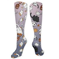 Compression Socks for Women Men Nurses Runners - Best Medical Stocking for Travel, Maternity, Running, Athletic, Varicose Veins - Cute Funny Kitten Cat