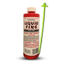 Liquid Fire Drain Opener, Cleans Drain Pipes in Sinks, Tubs, Shower Stalls, Septic Tanks and Laterals- Clog Remover, Drain Cleaner, Toilet Clog Remover- 16 oz with Centaurus AZ Drain Snake