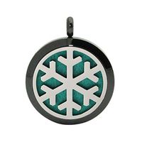 Deals Aromatherapy Necklace ZYooh Vintage Locket Essential Oil Diffuser Necklace Fragrance Jewelry Gift by ZYooh(Christmas Snowflake) (Black)