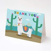 30 Folded Thank You Cards Alpaca Llama Birthday Baby Shower + 30 White Envelopes