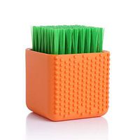 Silicone Cleaning Brush Clothes Brush Laundry Brush Stain Brush for Clothes Underwear Shoes, All Purpose Scrub Brush (orange)