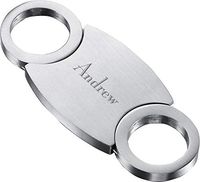 Personalized Visol Xenon Brushed Steel Finish Guillotine Cigar Cutter with Free Laser Engraving (Text)
