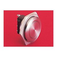 "Bulgin Components, PLC MP0027/2 Switch, Pushbutton, prominent; vandal resistant; SPCO 5A 250V; 28mm dia."