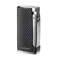 Turkey Side-Trigger Ignition and Visible Gas Window Cigar Lighters Torch with Cigar Punch
