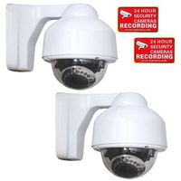 VideoSecu 2 Pack 700 TVL Dome Security Cameras Built-in 1/3" Sony Effio CCD Day Night Vision IR Infrared CCTV 3.5-8mm Zoom Lens with Warning Stickers CCG