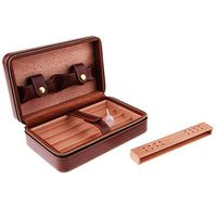 CHUNSHENN Cedar Wood Travel Cigar Humidor Case Holder Cigarette Box Portable 205x130mm