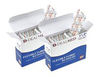 Dealmed Sterile Flexible Fabric Adhesive Bandages – 1x3 Inch – 100/Box - 2 Boxes - Breathable First Aid Strip Pack - Soft Stretch Wound Patch for Medical, Emergency Kits & Clinic