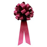 Burgundy Pull Bows with Tails - 8" Wide, Set of 6, Christmas, Presents, Gift Basket, Wedding Pew Bows, Birthday, Wreath, Swag, Garland, Valentine's Day