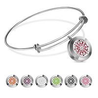 SS SHOVAN Essential Oil Bracelet,Diffuser Bracelet Stainless Steel Aromatherapy Locket Bracelets for Women with 6 Color Pads, Women Jewelry