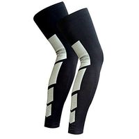 CFR Sport Knee Support Braces Calf Compression Sleeves Trainning Workout Guard Unisex Long Leg Socks - One Pair Black,M UPS Post