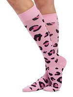Koi Women's Compression Socks with Print Design, Pink Cheetah, One Size