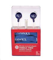iHip NCAA Licensed Shoelace Earbuds (Kansas Jayhawks)
