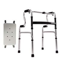 LIUSU-Walker Healthcare Folding Aluminium Standard Walkers/Light Weight Wheeled Walking Frames for Home Use/8-speed Height can be Adjusted/can be Used as Bath Stool