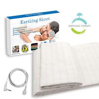 Earthing Sheet with Grounding Cord,Flat Sheet Earth Beds by Grounding Cotton Silver Conductive EMF protection from Health (60X80inch)
