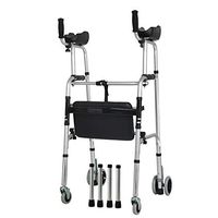 ZHPRZD Disabled Walker Foldable Lower Limb Training Home Aluminum Walker Walker Elderly Arm Support Four-Legged Walker