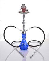 2 hose 23" Yemen Blue Hookah Shisha Nargila water glass vase pipes smoke sale