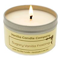 Vanilla Candle Company 6oz Candle, Vanilla Soy Wax, Strong Scent, Premium Fragrance (Sugary Vanilla Frosting)