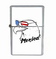 Merica Eagle Patriotic Humor Flip Top Oil Cigarette Lighter